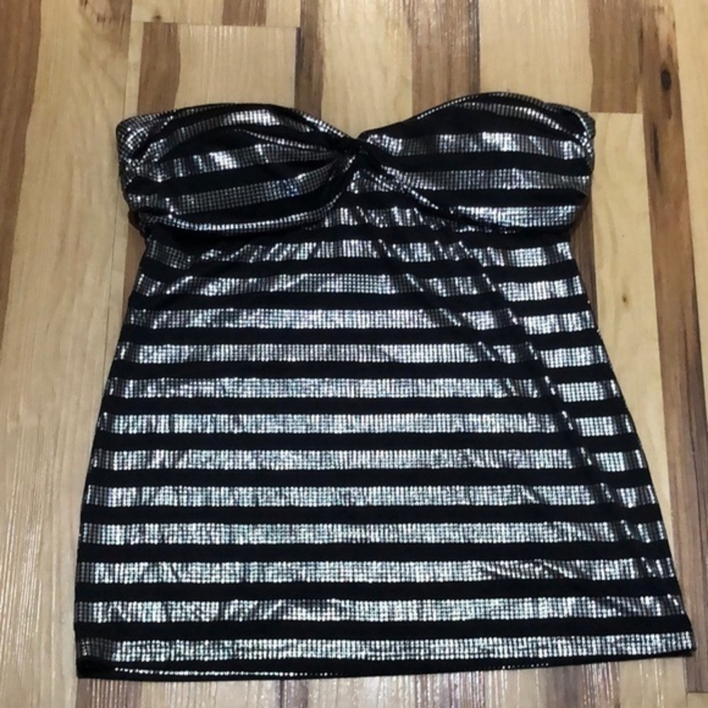 Dots Tube Top Black and Silver L‎
